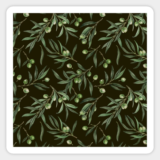 Olive branches watercolor 3 Sticker by katerinamk